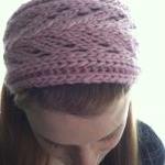 Lacey Head/hair Band Pink Wool Soft Ear Warmer..
