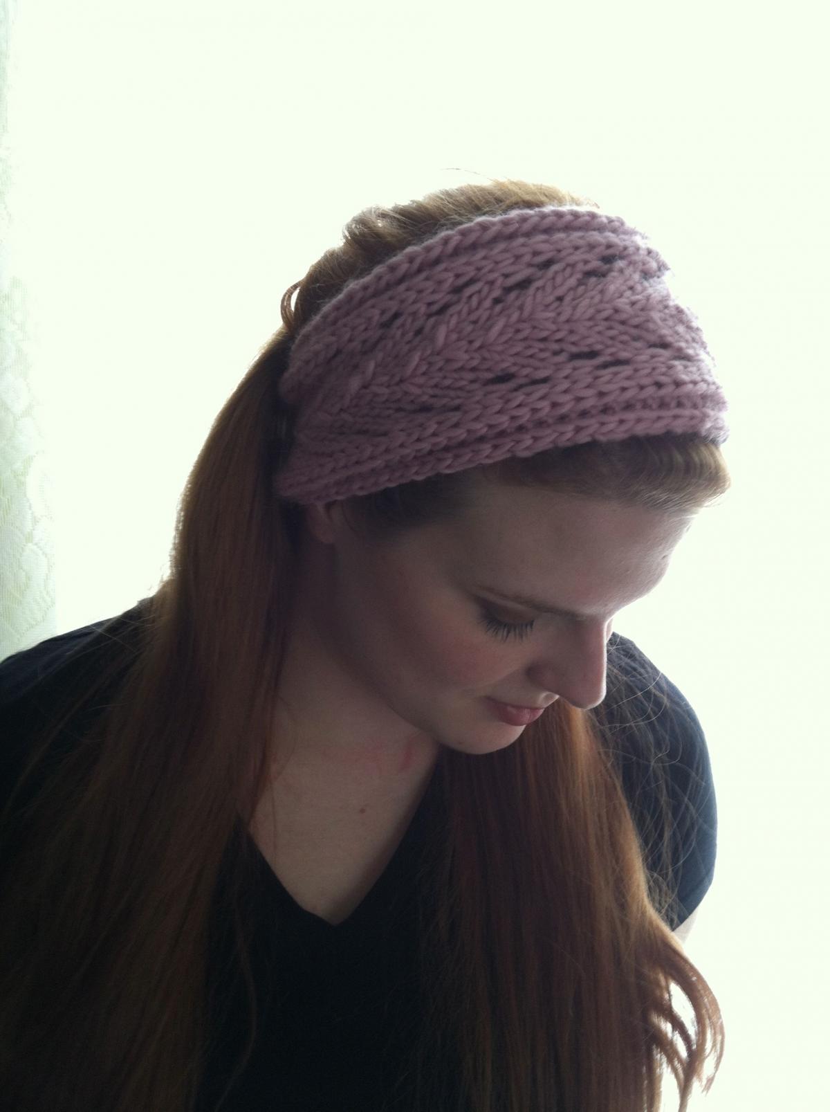 Lacey Head/hair Band Pink Wool Soft Ear Warmer Dread Wrap